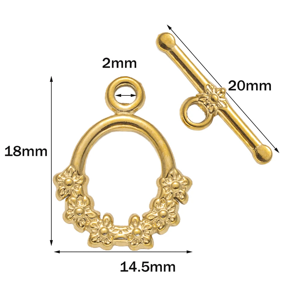 Premium Stainless Steel Toggle Clasps - 5 Sets