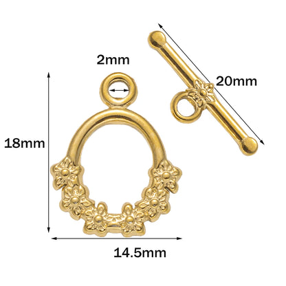 Premium Stainless Steel Toggle Clasps - 5 Sets
