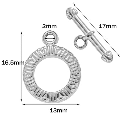Premium Stainless Steel Toggle Clasps - 5 Sets