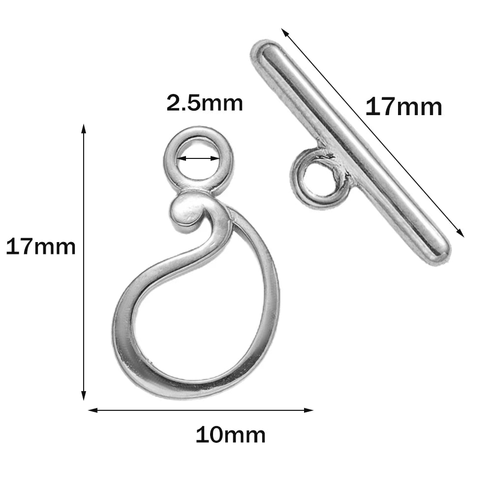 Premium Stainless Steel Toggle Clasps - 5 Sets
