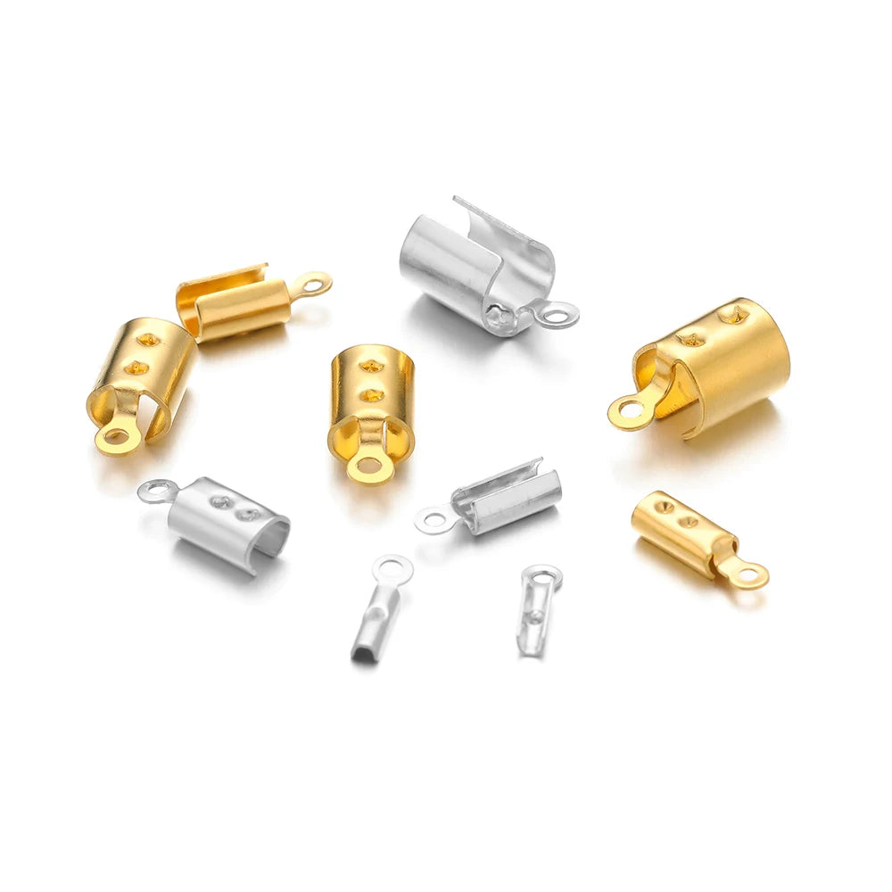 Stainless Steel Crimp Beads - 50 Pieces