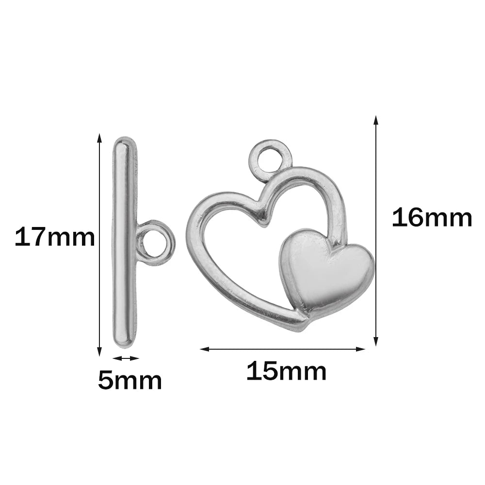 Premium Stainless Steel Toggle Clasps - 5 Sets
