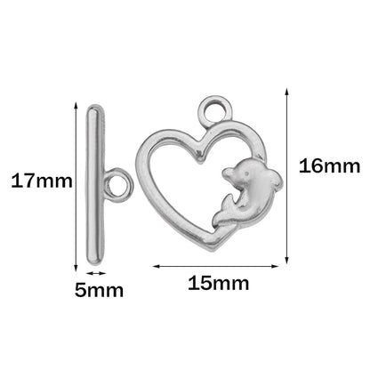 Premium Stainless Steel Toggle Clasps - 5 Sets