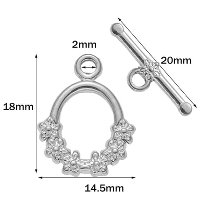 Premium Stainless Steel Toggle Clasps - 5 Sets