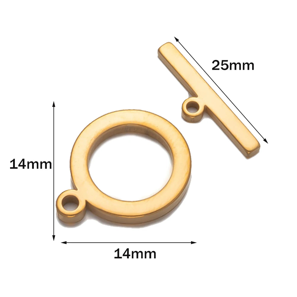 Premium Stainless Steel Toggle Clasps - 5 Sets