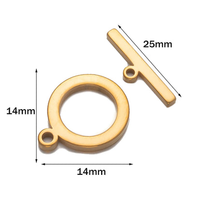 Premium Stainless Steel Toggle Clasps - 5 Sets