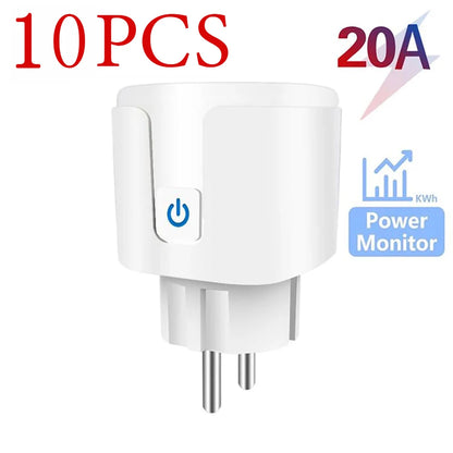 Smart Plug WiFi Socket EU 16A/20A With Power Monitor Timing Function Tuya Smart Life APP Works With Alexa Google Home