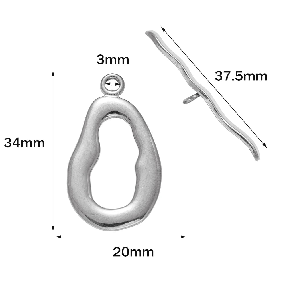 Premium Stainless Steel Toggle Clasps - 5 Sets