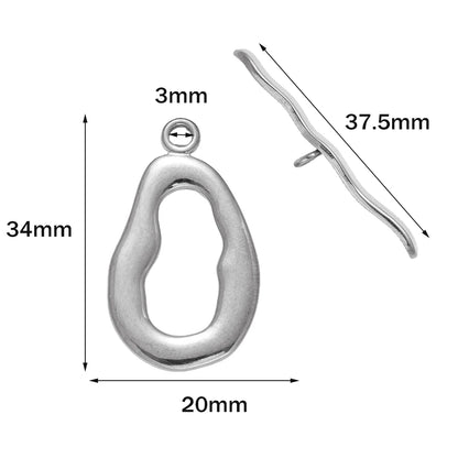 Premium Stainless Steel Toggle Clasps - 5 Sets