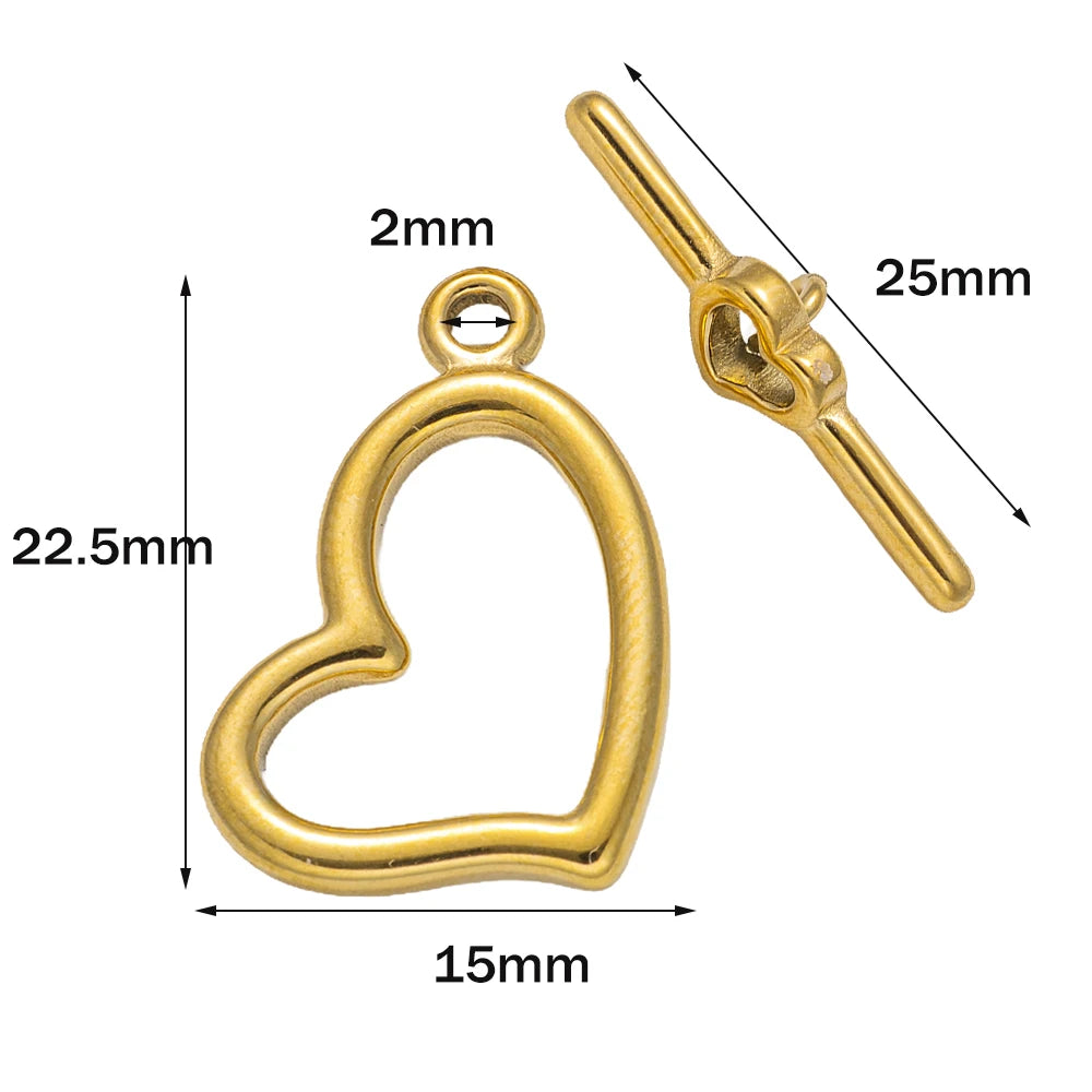 Premium Stainless Steel Toggle Clasps - 5 Sets