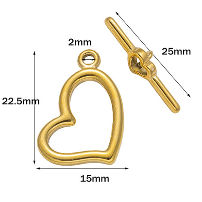 Premium Stainless Steel Toggle Clasps - 5 Sets