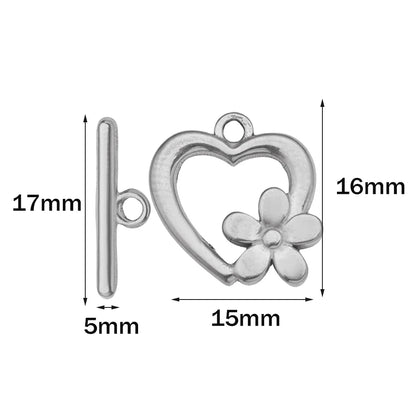 Premium Stainless Steel Toggle Clasps - 5 Sets