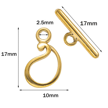 Premium Stainless Steel Toggle Clasps - 5 Sets