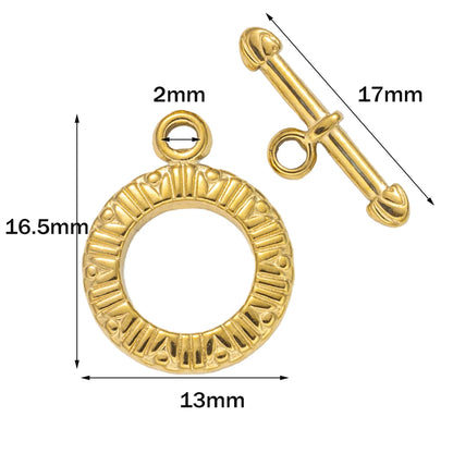 Premium Stainless Steel Toggle Clasps - 5 Sets