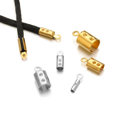 Stainless Steel Crimp Beads - 50 Pieces