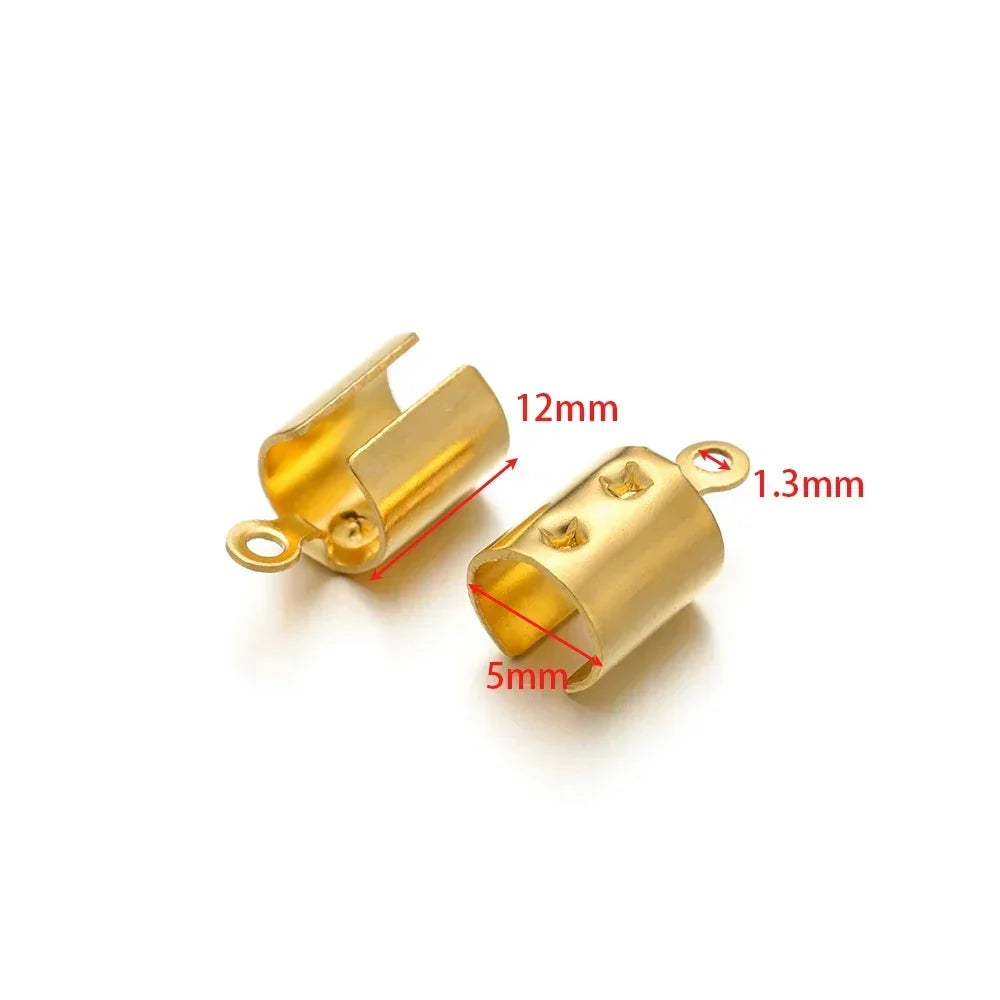 Stainless Steel Crimp Beads - 50 Pieces