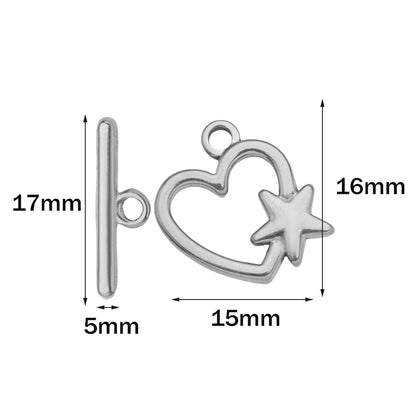 Premium Stainless Steel Toggle Clasps - 5 Sets