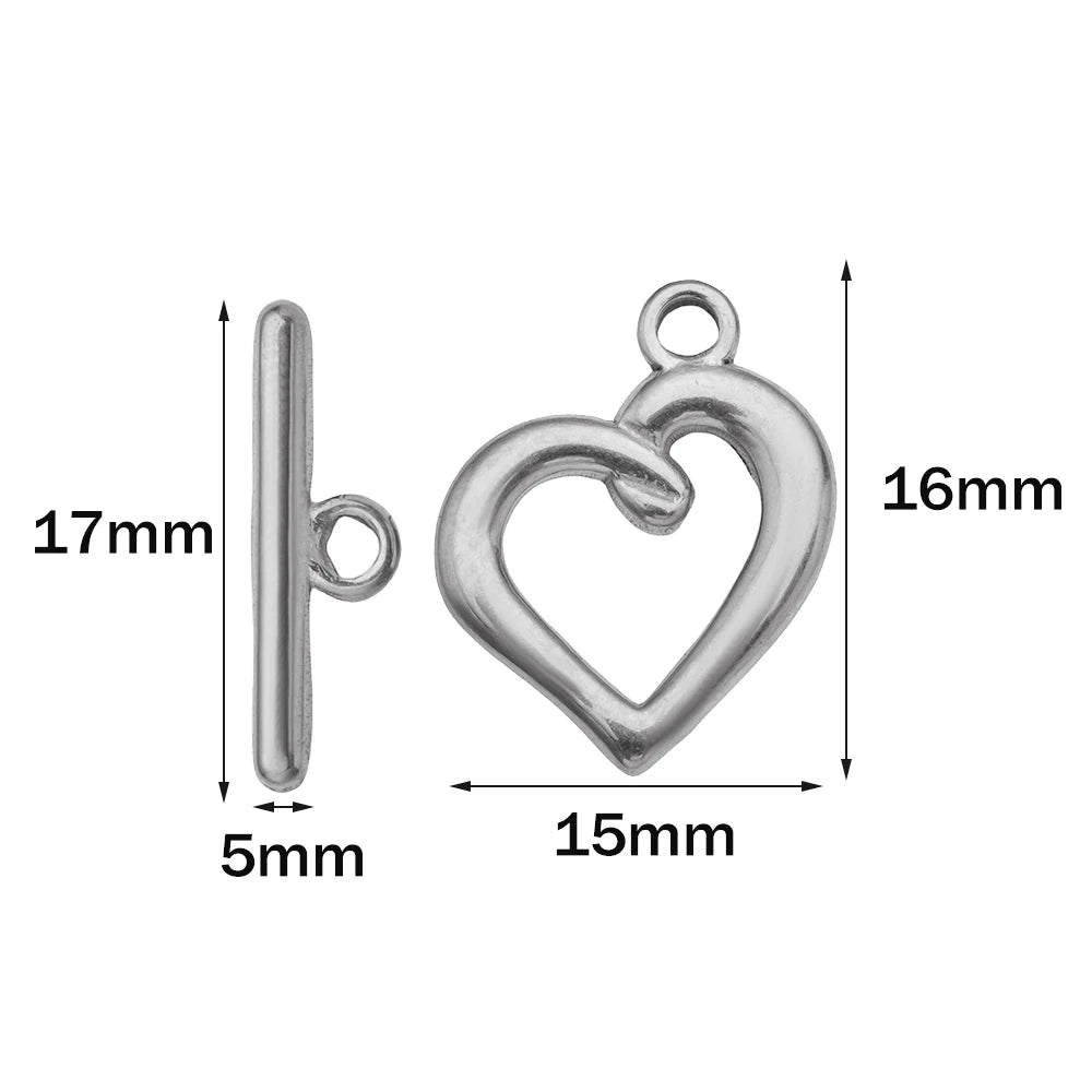 Premium Stainless Steel Toggle Clasps - 5 Sets