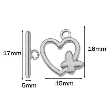 Premium Stainless Steel Toggle Clasps - 5 Sets