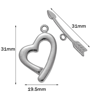 Premium Stainless Steel Toggle Clasps - 5 Sets