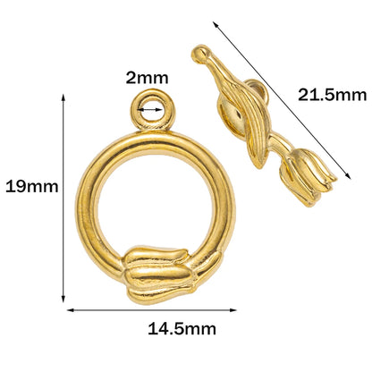 Premium Stainless Steel Toggle Clasps - 5 Sets