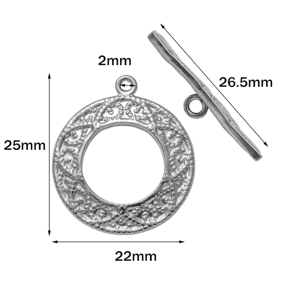 Premium Stainless Steel Toggle Clasps - 5 Sets