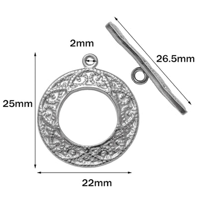 Premium Stainless Steel Toggle Clasps - 5 Sets