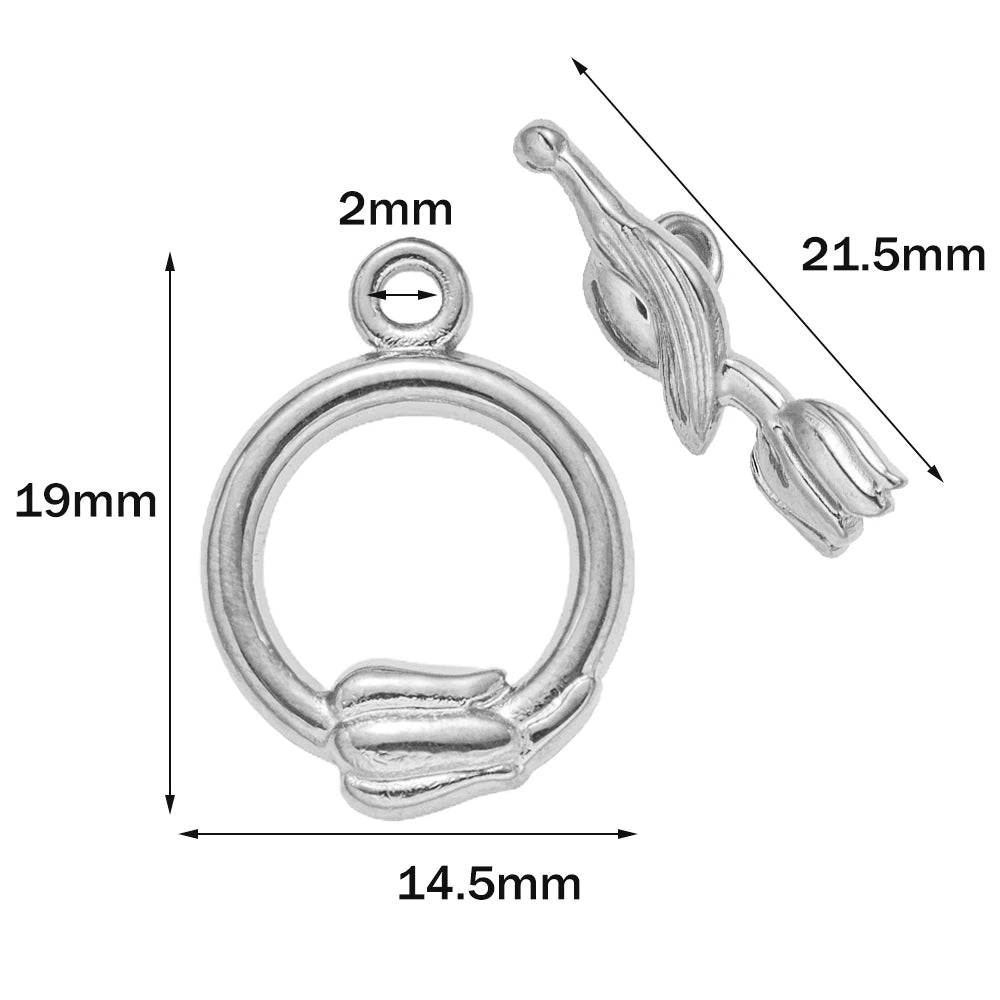 Premium Stainless Steel Toggle Clasps - 5 Sets