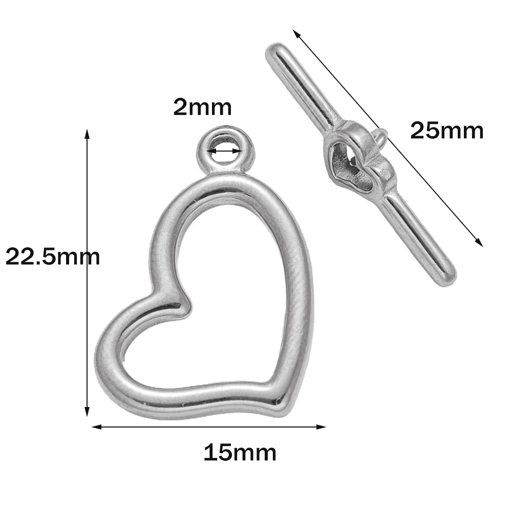 Premium Stainless Steel Toggle Clasps - 5 Sets