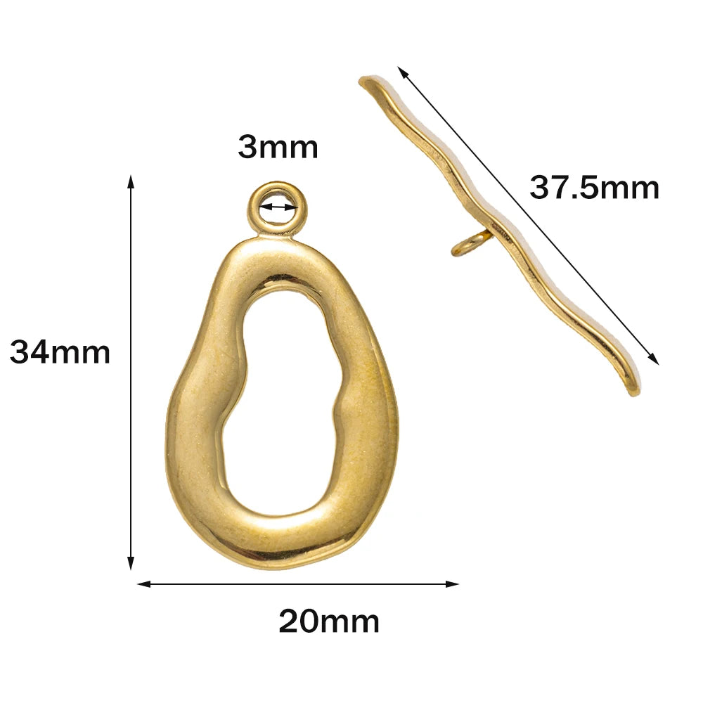 Premium Stainless Steel Toggle Clasps - 5 Sets