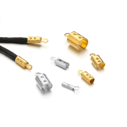 Stainless Steel Crimp Beads - 50 Pieces