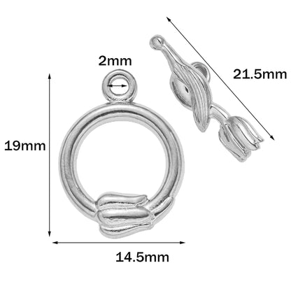 Premium Stainless Steel Toggle Clasps - 5 Sets