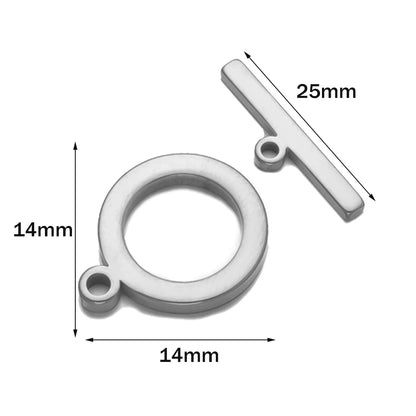 Premium Stainless Steel Toggle Clasps - 5 Sets